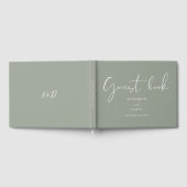 Sage Green Elegant Script Wedding Gästebuch (Voll)
