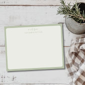 Sage Green Elegant Simple Statnionery Note Card Einladung