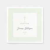 Sage Green Elegant Taufpapier Napkin Serviette (Vorderseite)