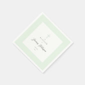 Sage Green Elegant Taufpapier Napkin Serviette (Ecke)