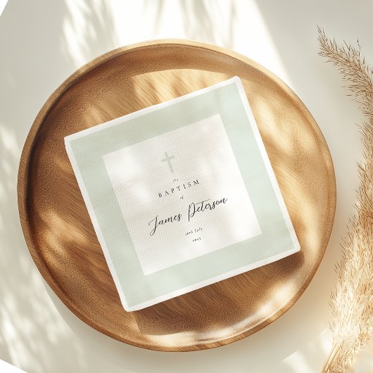 Sage Green Elegant Taufpapier Napkin Serviette