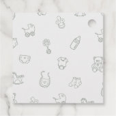 Sage Green Elegant Thank You Baby Shower Geschenkanhänger (Rückseite)