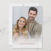 Sage Green Elegant Vier-Foto Hochzeit der Blumen Save The Date (Rückseite)