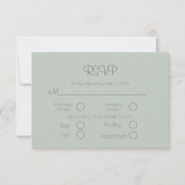 Sage Green Elegant Wedding RSVP Card Karte