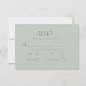 Sage Green Elegant Wedding RSVP Card Karte (Vorderseite)
