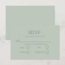 Sage Green Elegant Wedding RSVP Card Karte
