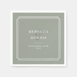 Sage Green Elegante Art Deco Serviette