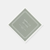 Sage Green Elegante Art Deco Serviette (Ecke)