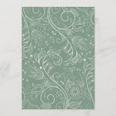 Sage Green Elegante Blumenhochzeit Menükarte (Rückseite)