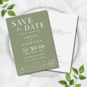 Sage Green Elegante Blumenstrauch Save The Date