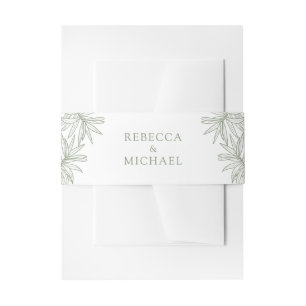 Sage Green Elegante Botanische Hochzeit Einladungsbanderole