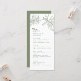 Sage Green Elegante Botanische Hochzeitsmenü