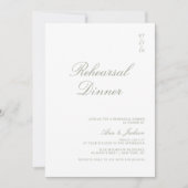 Sage Green Elegante Calligrafy Probe Dinner Einladung (Vorderseite)