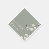 Sage Green Elegante Chinoiserie Rodelbahn Serviette (Ecke)