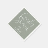 Sage Green Elegante Couples Bridal Polterabend Serviette (Ecke)