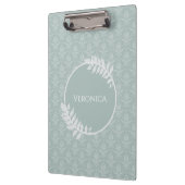 Sage Green Elegante Damask Klemmbrett (Links)