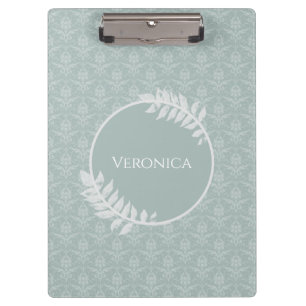 Sage Green Elegante Damask Klemmbrett