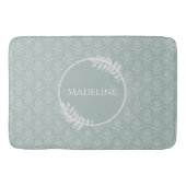 Sage Green Elegante Damask Personalisiert Bath Mat Badematte (Vorderseite)