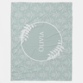 Sage Green Elegante Damask Personalisiert Fleecedecke (Vorderseite)