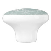 Sage Green Elegante Damask Personalisiert Keramikknauf (Seitenansicht)