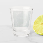 Sage Green Elegante Damask Personalisiert Schnapsglas (Rückseite)