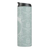 Sage Green Elegante Damask Personalisiert Thermosbecher (Nach rechts gedreht)