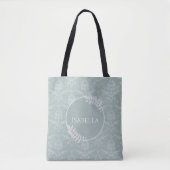 Sage Green Elegante Damask Personalisiert Tote Beu Tasche (Vorderseite)