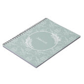 Sage Green elegante Damask Personalisiertes Notebo Notizblock (Linke Seite)