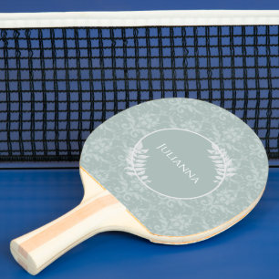 Sage Green Elegante Damask Tischtennis Schläger