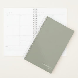 Sage Green Elegante Einfach Minimalistisch Persona Planer