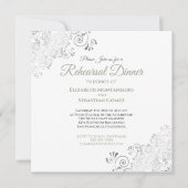 Sage Green Elegante Hochzeit Probe Dinner Einladung (Vorderseite)