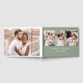 Sage Green Elegante Minimalistisch Foto Chic Weddi Gästebuch (Voll)