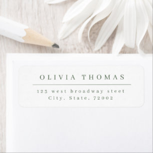 Sage Green Elegante minimalistische Rücksendeadres