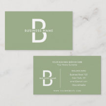 Sage Green Elegante Monogram Modern Beruflich