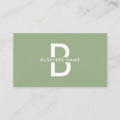 Sage Green Elegante Monogram Modern Beruflich Visitenkarte (Vorderseite)