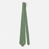 Sage Green Elegante Monogram + Name Krawatte (Vorderseite)