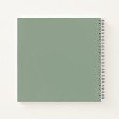 Sage Green Elegante Monogram Sketchbook Notebook Notizblock (Rückseite)