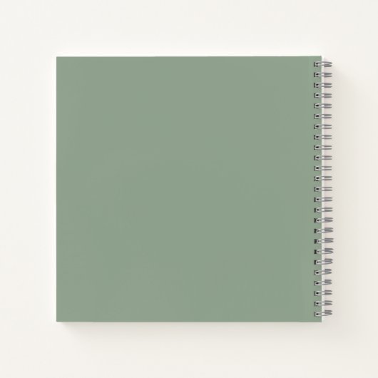 Sage Green Elegante Monogram Sketchbook Notebook Notizblock (Rückseite)