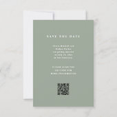 Sage Green Elegante Text and Foto Wedding QR Code Save The Date (Rückseite)