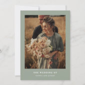 Sage Green Elegante Text und Foto | Hochzeit Einladung (Vorderseite)