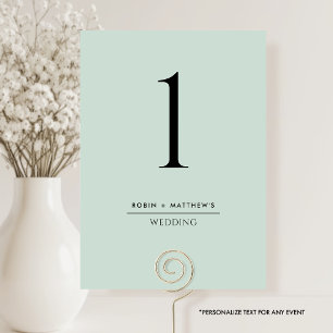 Sage Green Elegante und einfache Tischnummer