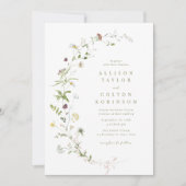 Sage Green Elegante Wildblume Rustic Boho Wedding Einladung (Vorderseite)