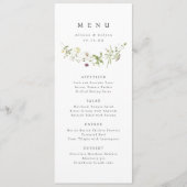 Sage Green Elegante Wildblume Rustic Boho Wedding Menükarte (Vorderseite)