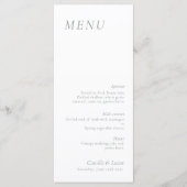 Sage Green elegantes Hochzeitsmenü Menükarte (Vorderseite)