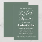 Sage Green Elegantes Minimalistisches Brautparty Einladung (Vorne/Hinten)