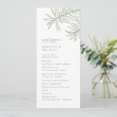 Sage Green Eleganto Botanical Wedding Program (Stehend Vorderseite)