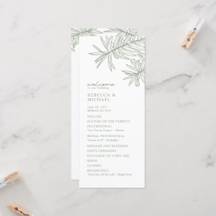 Sage Green Eleganto Botanical Wedding Program