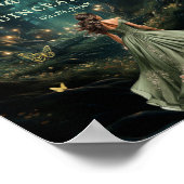 Sage Green Enchanted Forest Quinceañera Willkommen Poster (Ecke)