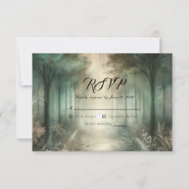 Sage Green Enchanted Forest Radiance RSVP Karte