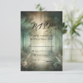 Sage Green Enchanted Forest Radiance RSVP Karte (Stehend Vorderseite)